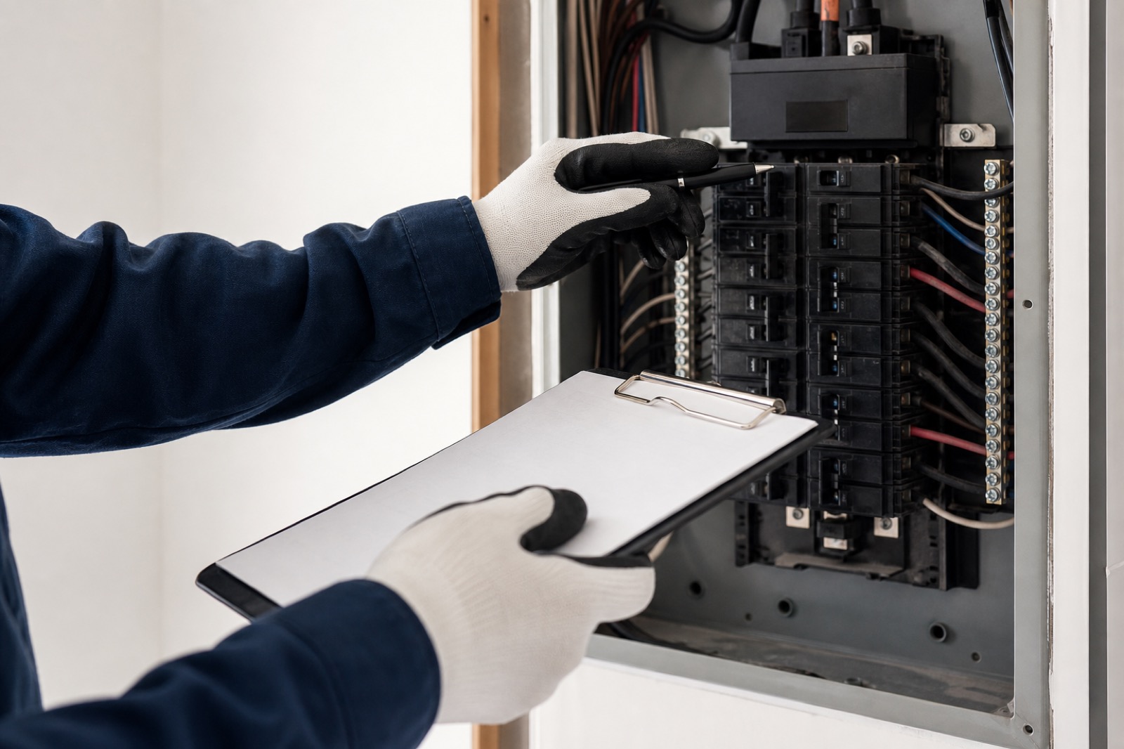 Home electrical safety inspection of wiring and panel in a Baltimore residence